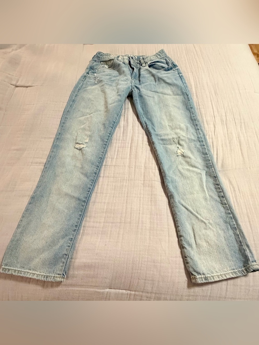 GAP Boys Light Blue Distressed Straight Jeans Sz 14 Regular